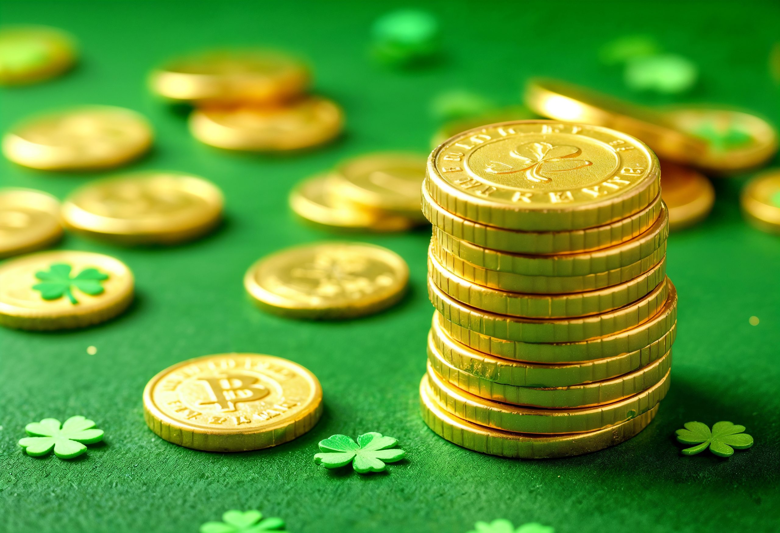 A box filled with various coins, showcasing different denominations and designs.